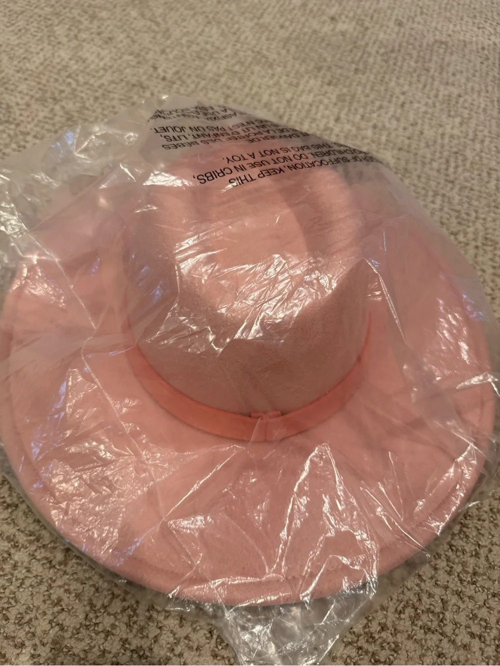 Treasure & Bond Women's Wide-Brim Pink Felt Rancher Hat Adjustable Fit